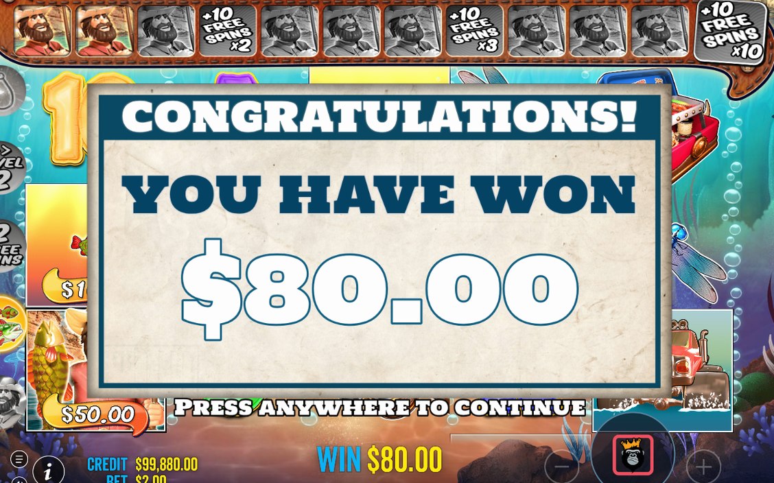 Winning line paid left to right from reel one