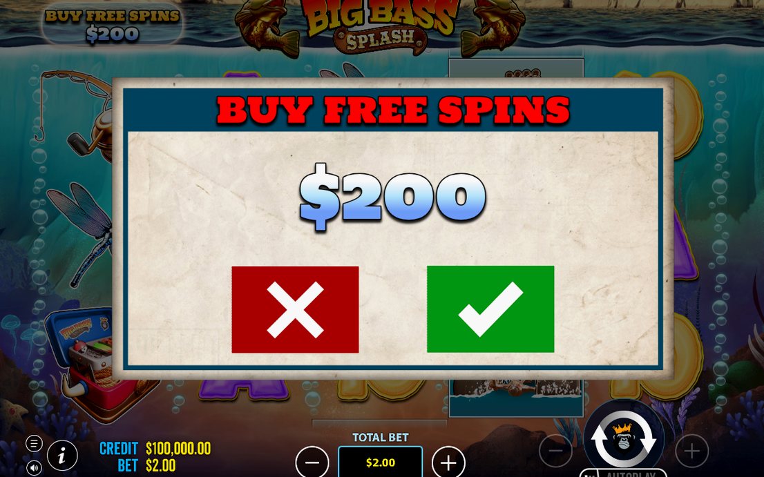 Bonus round with MONEY values on fish symbols